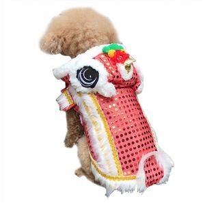 Huisdier Kostuum Pailletten Dans Leeuw Cosplay Hond Kostuum Kat Party Kostuum Voor Jaar Chinese Spring Festival Kleding Dierbenodigdheden