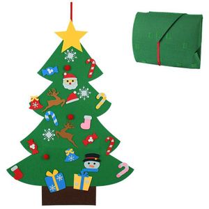 100Cm Vilt Kerstboom Diy Set Muur Opknoping Decoratie Met Lijm Ornamenten Kids Kinderen Jaar Xmas Home decor