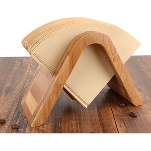 Bamboe Koffie Filter Papier Houder Eenvoudige Koffie Filters Dispenser Rack Plank Opslag Papier Tissue Box Plank Koffie Tool
