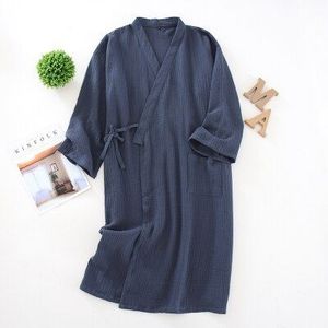 Mannen Pyjama Gewaad Katoen Nachtjapon Kimono