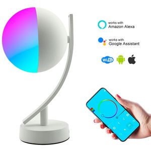 Rgb Led Bureau Lampen 7W Smart Voice Led Controle Wifi App Remote Dimbare Slaapkamer Tafel Nachtverlichting Werken Met alexa Google Thuis