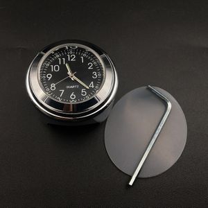 Zwart Chroom 7/8 ''Motorcycle Horloge Waterdicht Stuur Mount Quartz Klok Thermometer Temp Gauge Voor Honda Yamaha Harley