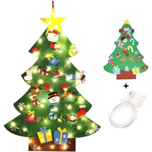 Led Strip Vilt Kerstboom Set Xmas Opknoping Ornamenten Xmas Voor Kinderen Jaar Kerstversiering Peuters