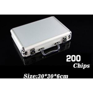 100Pcs Poker Chips Case Abs Portable Casino Chips Container Aluminium Opbergdoos Monopoly Gokken Huis Tokens Koffer