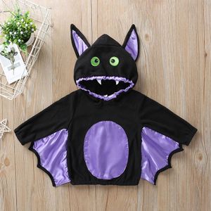 Lange Mouwen T-shirt Voor Baby 'S En Jonge Kinderen Halloween Hooded Vleermuis Kleren Jongens Kostuums 1-4 Jaar oude