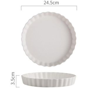 Nordic 10 Inch Wave Ronde Keramische Dessert Taart Plaat Porselein Matte Diner Plaat Huishouden Steak Pasta Sushi Schotel Bakplaat