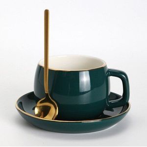 Nordic Stijl Koffiekopje Keramische Europese Stijl Melk Thee Kop En Schotel Set Eenvoudige Engels Afternoon Tea Cup LB72314 Eenhoorn mok