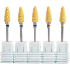 1Pc Keramische Nail Boor Geel Slijpen Hoofd Elektrische Nail Frees Voor Manicure Pedicure Nail Art Accessoires Gereedschap