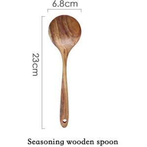 Thailand Teak Natuurlijke Houten Servies Lepel Pollepel Turner Lange Rijst Vergiet Soep Skimmer Koken Lepels Scoop Keuken Tool Set