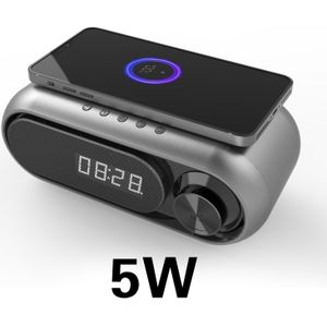 Draadloze Bluetooth Speaker Opladen Led Klok Alarm Fm Radio Tf Card Speaker Met Draadloze Oplader