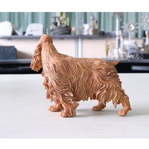 Sales Leuke Simulatie Puppy Standbeeld Spaniel Engels Cocker Sculptuur Ambachten Spaniel Beeldje Terriers Hars Relatiegeschenken L3441