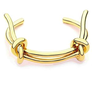 Varole Knoop Manchet Bangle Armbanden Voor Vrouwen Goud Kleur Armband Sieraden Noeud Armband Pulseiras