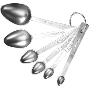 6pcs Stainless Steel Measuring Spoons Measure Spoons Kit Seasoning Spoon for Dry and Liquid Ingredients