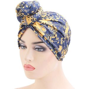 Vrouwen Afrikaanse Hoofd Tulband Bandana Cap Boho Gedrukt Elastische Beanie Hoed Headwrap Moslim Islamitische Hijab Dames Chemo Haaruitval Cap
