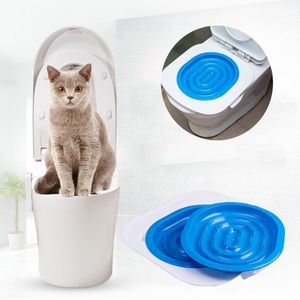 Cat Toilet Training Kit Kattenbak 40*40*3.5 Cm Abs Kat Wc Trainer Helpen Trein Uw Kat te Gebruiken Wc Voor Kat Kitty Kitten