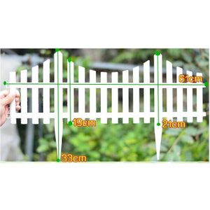 5Pcs Plastic Tuin Hek Monteren Wit Europese Stijl Insert Grond Soort Plastic Hekken Voor Tuin Countryyard Decor