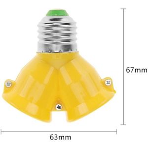 2 In 1 Dubbele E27 Socket Base Lamp Extender Splitter Contact Adapter Converter Plug Halogeen Lamp Houder Koper Brandwerende