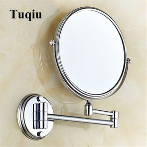 Tuqiu Dressing Spiegel Wandmontage 8 inch Messing 3X/1X Vergrootglas Spiegel Vouwen Goud Make-upspiegel Cosmetische Spiegel Lady