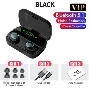 3500Mah Tws Draadloze Hoofdtelefoon Bluetooth Oortelefoon Sport Oordopjes Hifi Stereo Waterdicht Touch Control Led Display Headset
