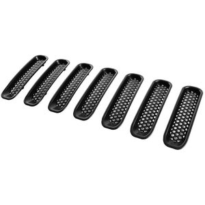 7 Pcs Clip-In Grille Insert Cover Fit Voor 07-15 Jeep Wrangler Jk-Matte Black