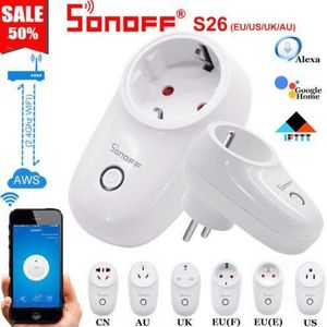 Sonoff S26 WiFi Smart Socket US/UK/CN/AU/EU Draadloze Plug Stopcontacten Smart Home switch Werken Met Alexa Google Home IFTTT