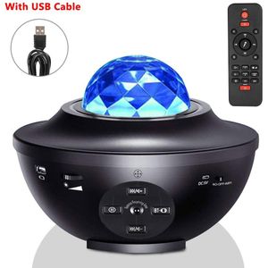 Wifi Galaxy Projector Oceaan Wave Smart Star Projector Light Bluetooth Nachtlampje Spraakbesturing Muziek Speler Led Projector Lampen