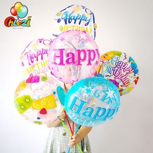 7Pcs 18 Inch Transparante Verjaardag Folie Ballonnen Volwassen Verjaardagsfeestje Decoratie Kids Helium Ballon Cartoon Globos Baby Shower