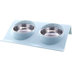 Dubbele Hond Kat Rvs Bowls Splash-Proof Huisdier Voedsel Water Feeder Voor Hond Puppy Katten Huisdieren Levert Voeden gerechten Voerbak