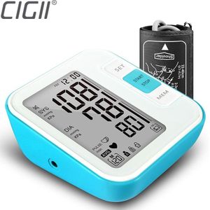 Cigii Grote Lcd Digitale Bovenarm Bloeddrukmeter Tonometer Meter Druk Arteriële Thuis Gezondheidszorg Monitor 2 Manchet Band.