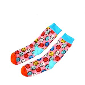 Unisex Liefde Print Sokken, Herfst En Winter Volwassenen Kleur Blok Warm Kousen (Wit, Multicolor, Rood)