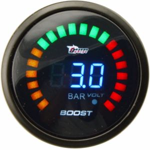 Dragon Gauge 3.0 Bar 52Mm Boost Turbo Gauge Zwarte Kleur Analoge Digitale Blauwe Led