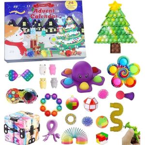 Kerst Advent Countdown Kalender Speelgoed Set Siliconen Zintuiglijke Decompressie Tafelblad Puzzel Decompressie Speelgoed Voor Kids #20