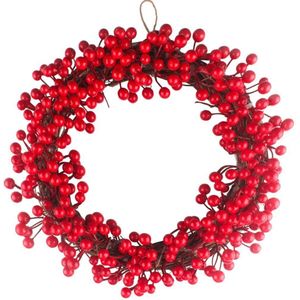 30Cm 35Cm Jungle Party Berry Decoratie Krans Rood Fruit Guirlande Muur Deur Hanger Kerst Ornament Bruiloft Decoraties