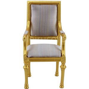 Poppenhuis miniatuur 1/12 schaal Woonkamer Meubels Golden luxe fauteuil