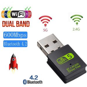 Jckel Usb Wifi Bluetooth Adapter Draadloze Wi-fi Antenne 600Mbps Dual Band Gratis Driver Voor Windows Os Draadloze Netwerkkaart