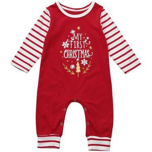 Baby Baby Romper Jongen Meisje Kerst Kleding Met Lange Mouwen Gestreepte Print Romper Jumpsuit Outfits Winter Pasgeboren Baby Onesie