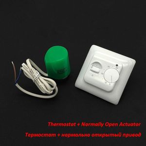Minco Warmte M5.03I Water Vloerverwarming Temperatuurregelaar Handmatige Thermostaat 230 V NC GEEN Actuator 0 ~ 40 Graden Rood licht