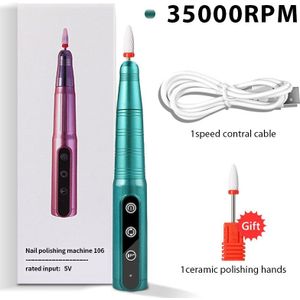 Elektrische Nail Boor 35000 Rpm Manicure Set Draagbare Draadloze Efile Voor Acryl Oplaadbare Nail Boor Freesmachine Voor Salon