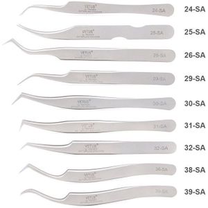 9 Pcs Pincet Hoge Precisie 3D/6D Volume Wimper Extension Tweezer Uitstekende Sluiting Beste Fan Tweezer