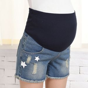 Moederschap Korte Jeans Gat Zwangere Vrouwen Denim Broek Casual Zwangere Vrouwen Jeans Broek Sterren Patchwork Zwangere Vrouwen Shorts