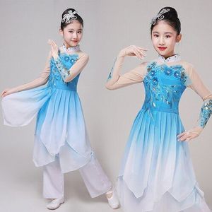 Oude Chinese Kostuum kinderen Klassieke Dansvoorstelling Meisje Yangko Dans kinderen Folk Dans Jurk
