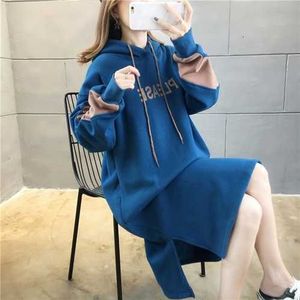 Harajuku Hoodies Vrouwen Brief Gedrukt Katoen Comfy Losse Trui Sweatershirt Dames Ins Koreaanse Stijl Dikke Lange Tops