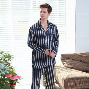 Puimentiua Paar Pyjama Sets Zijde Satijn Pijamas Gestreepte Nachtkleding Thuis Pak Pyjama Voor Lover Man Vrouw Lovers Kleding