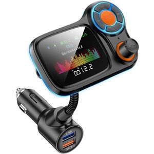 Jinsera Fm-zender Modulator Draadloze Bluetooth 5.0 Aux Auto MP3 Speler QC3.0 Usb Charger Handsfree Kleur Screen Auto Kit