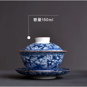 WIZAMONY Chinese jingdezhen Kung Fu Thee set blauw en wit gaiwan theepot theekopjes thee sets porselein theewaar Drinkware