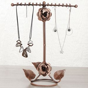 Met Base Winkelcentrum Opknoping Hanger Tafel Display Gegraveerde Rose Oorbellen Opslag Sieraden Stand Ketting Armband Organizer