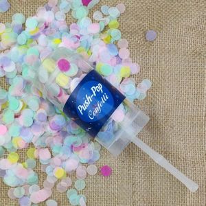 10 Stks/set Push Pop Mermaid Confetti Poppers Voor Bruiloft Gelukkige Verjaardag Jongen Blauw Roze Papier Mini Ronde Confetti Partij Decoratie
