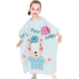 Kitten Kind Strand Veranderende Poncho Cartoon Meisjes Seaside Zonnebrandcrème Strand Gewaad Microfiber Snel Droog Hooded Handdoek Dieren Gedrukt