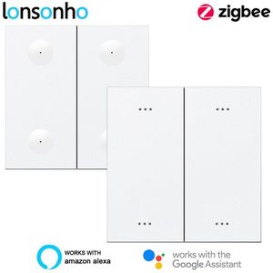 Lonsonho Tuya Smart Zigbee Draadloze Scène Schakelaar 4 Gang Drukknop Switch