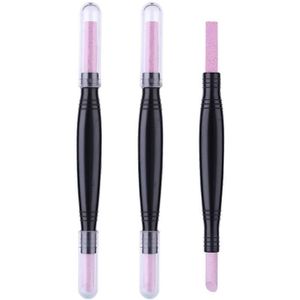 3Pcs Praktische Manicure Pen Dubbele-End Slijpen Stick Multifunctionele Exfoliërende Huid Scrub Stok Fijne Nail Slijpen Staaf